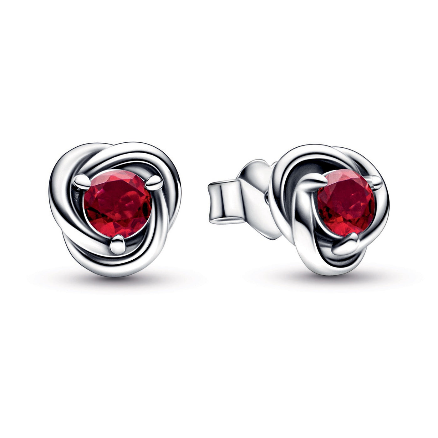 July True Red Eternity Circle Stud Earrings