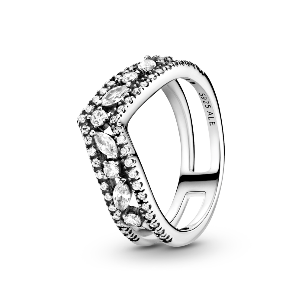 Pandora Sparkling Marquise Double Wishbone Ring
