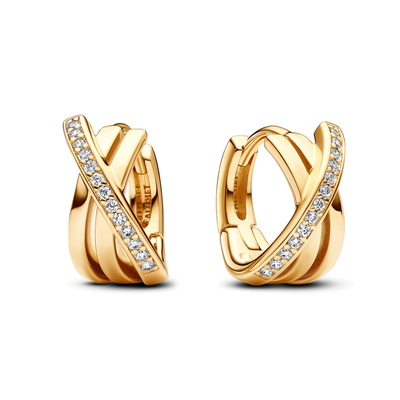 Pandora Crossover Pavé Hoop Earrings