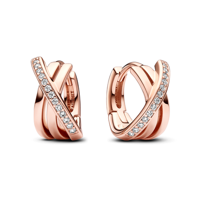 Pandora Crossover Pavé Hoop Earrings